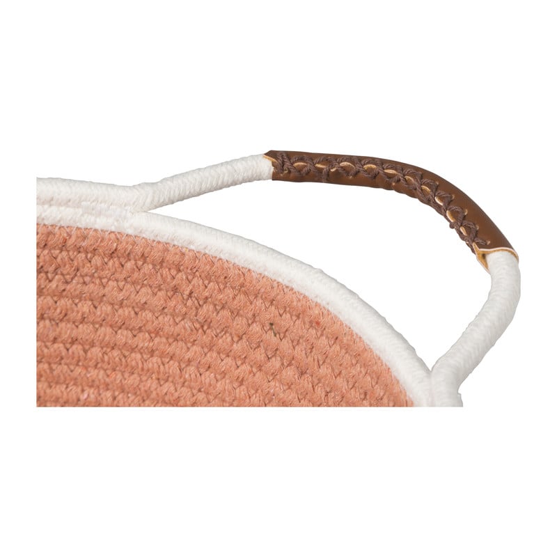 Mand colors laag - oranje/wit - ø30x10 cm