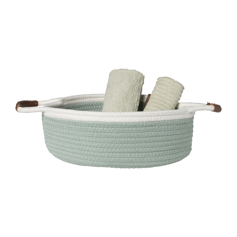 Mand colors laag - groen/wit - ø30x10 cm