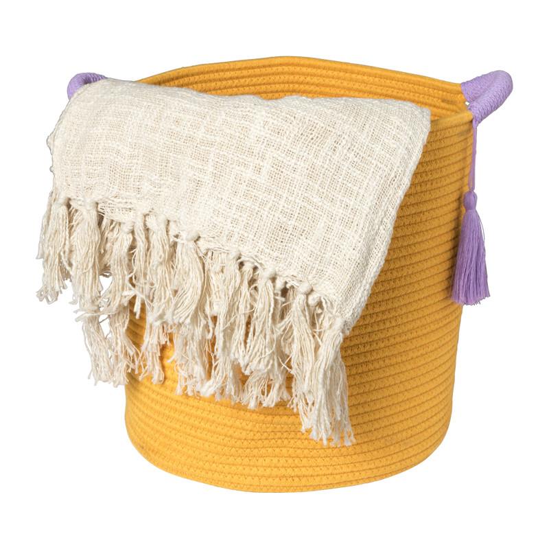 Mand colors hoog - oranje/paars - ø34x34 cm