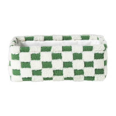 Mand checks klein - groen/wit - 11x30x20 cm