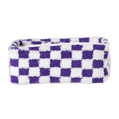 Mand checks klein - paars/wit - 11x30x20 cm