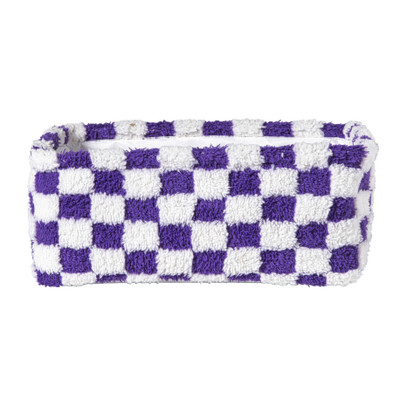 Mand checks middel - paars/wit - 13x33x23 cm