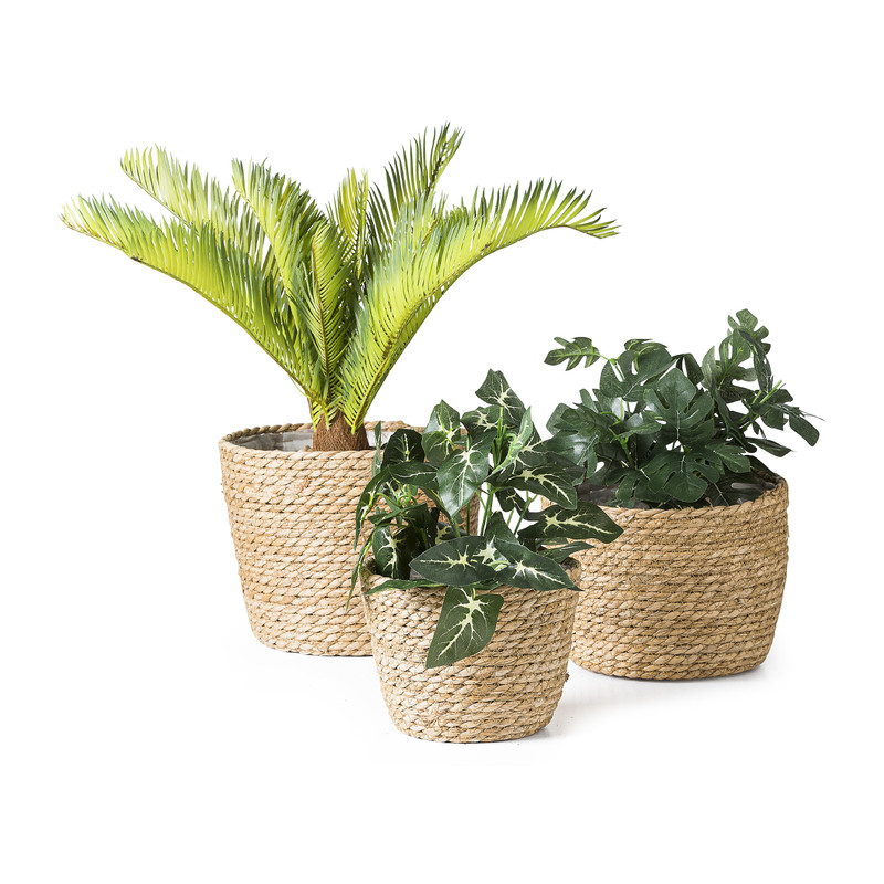 Bloempot met voering - mais - ø25x20 cm 