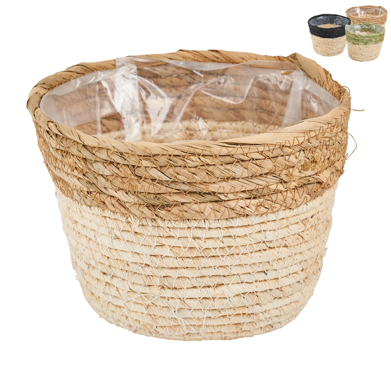 Bloempot met voering - diverse kleuren - ⌀19x15 cm 