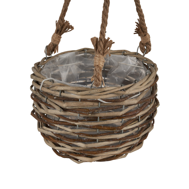 Bloempot aan touw - bruin - 20x12 cm