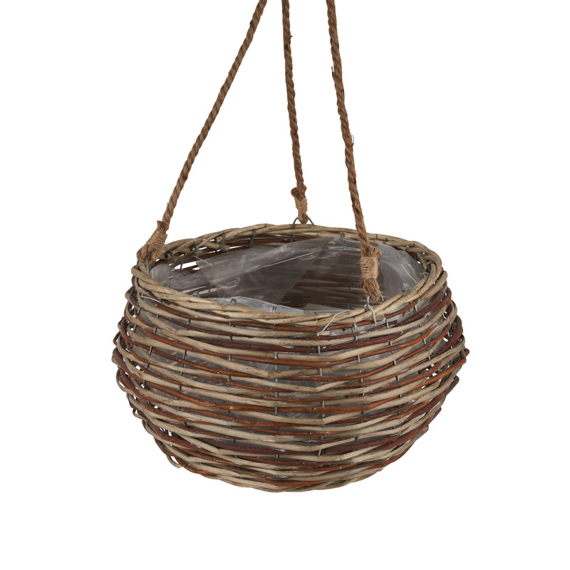 Bloempot aan touw - bruin - 33x19 cm