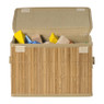 Opbergmand met deksel klein - bamboe - 18x28x17 cm 