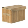 Opbergmand met deksel klein - bamboe - 18x28x17 cm 
