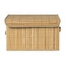 Opbergmand met deksel groot - bamboe - 25x38x22 cm 