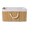 Opbergmand rechthoek laag - bamboe - 26x35x18 cm