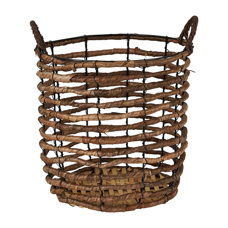 Mand bananenblad - bruin - ⌀ 25 x 25 cm