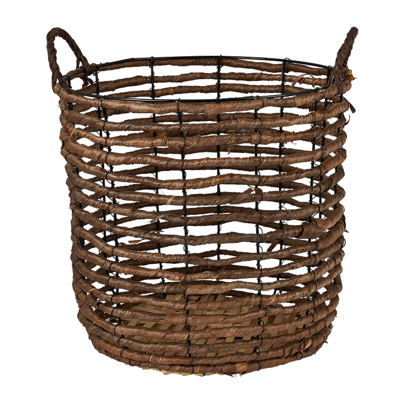 Mand bananenblad - bruin - ⌀ 32 x 30 cm