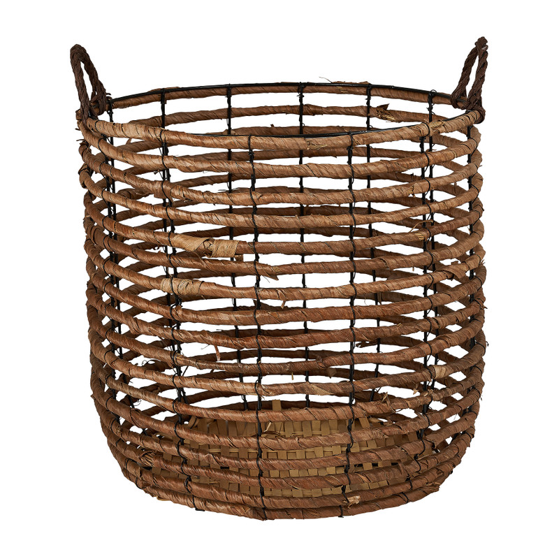 Mand bananenblad - bruin - ⌀ 37 x 35 cm