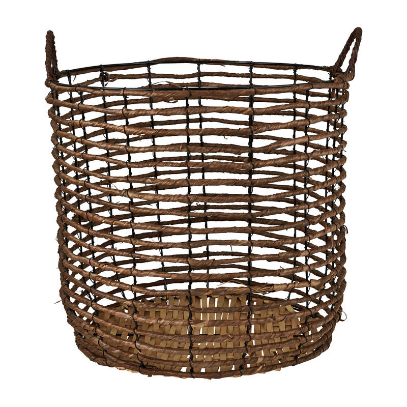 Mand bananenblad - bruin - ⌀ 43 x 40 cm