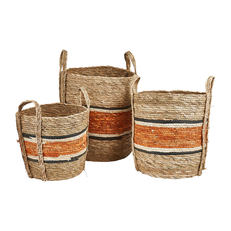 Mand oranje streep - hoog - ø29x30 cm 