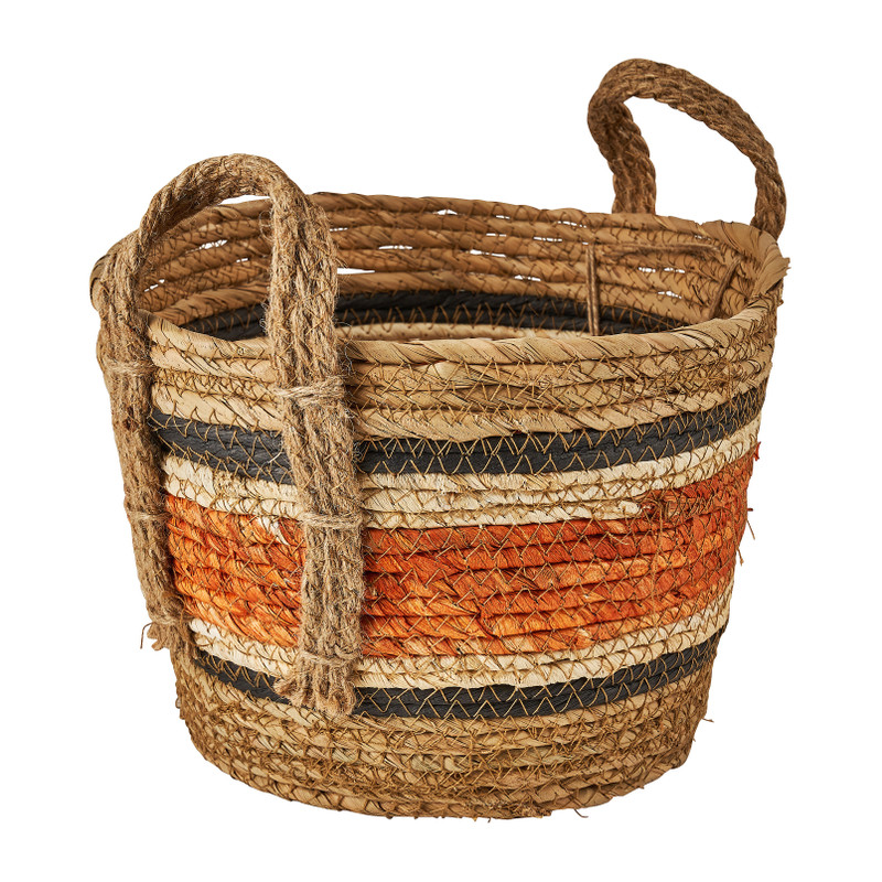 Mand oranje streep - laag - ø25x20 cm