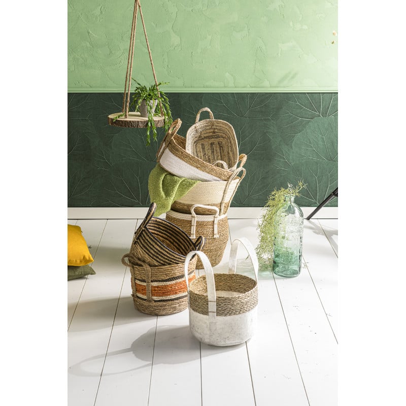 Mand oranje streep - laag - ø29x24 cm