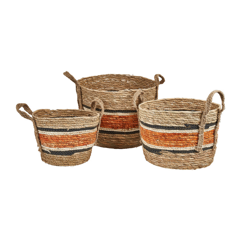 Mand oranje streep - laag - ø34x28 cm 