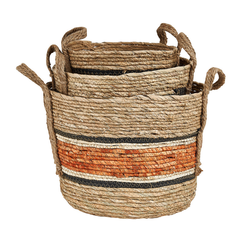 Mand oranje streep - laag - ø34x28 cm 