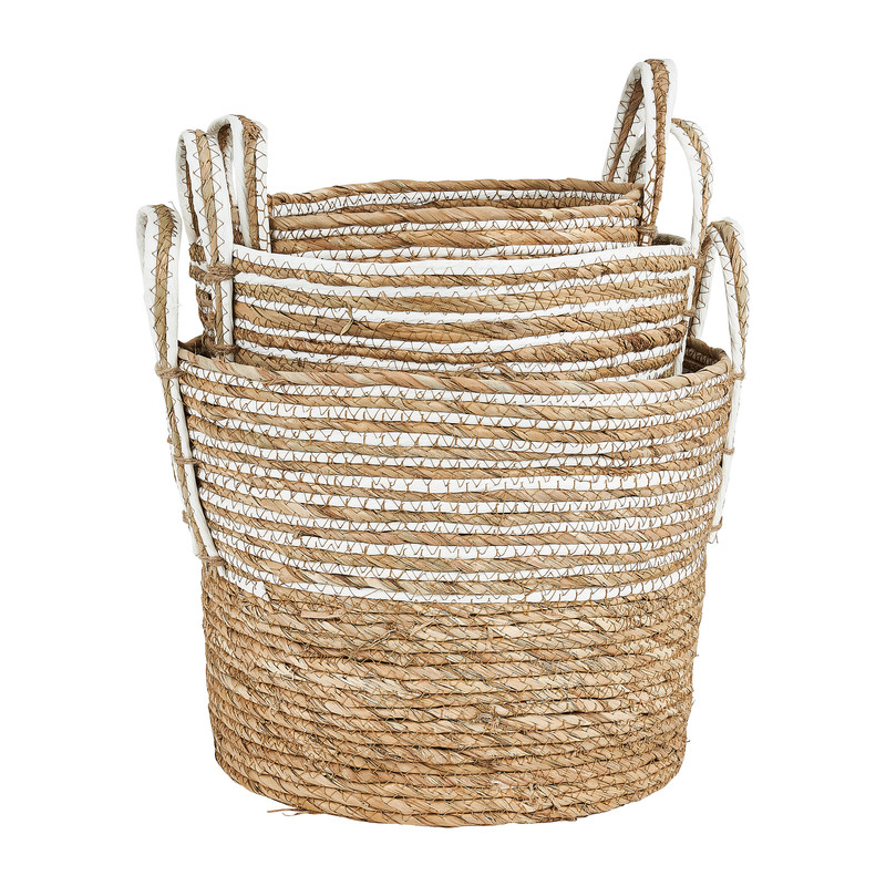 Mand witte streep - laag - ø29x24 cm