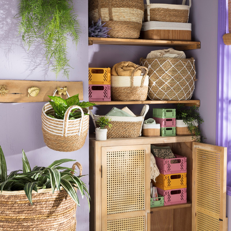 Mand witte streep - laag - ø29x24 cm