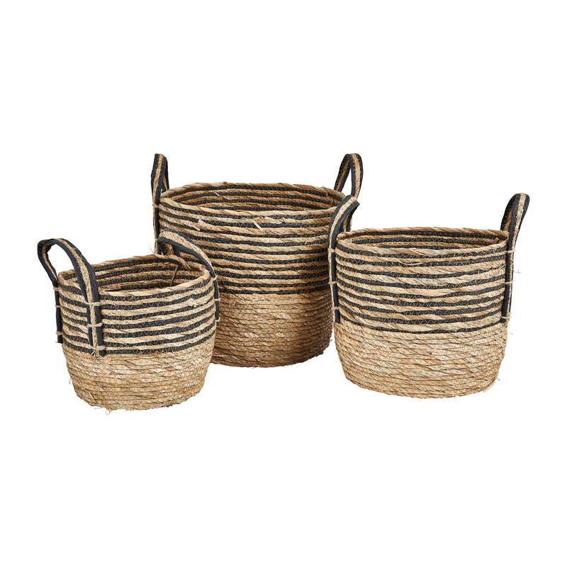Mand zwarte streep - laag - ø25x20 cm
