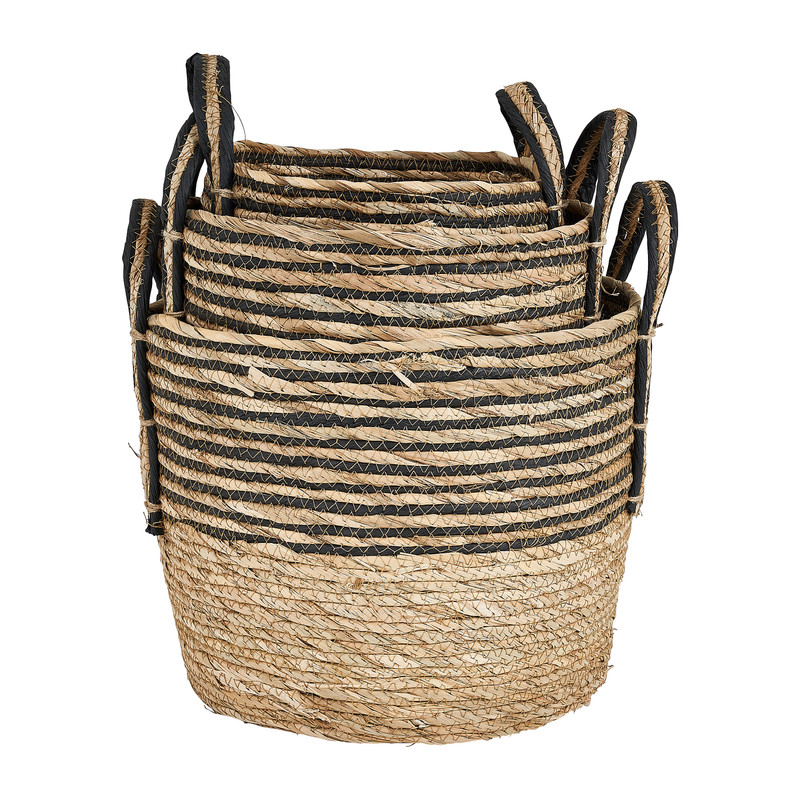 Mand zwarte streep - laag - ø25x20 cm