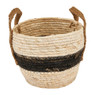 Mand rond - naturel/zwart - ø23x20 cm