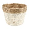 Rieten bloempot - wit - ⌀19x14 cm 