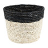 Rieten bloempot - zwart - ⌀22x17 cm 