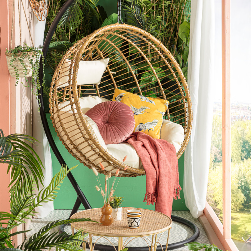 Hangbloempot - naturel - ⌀26x13 cm