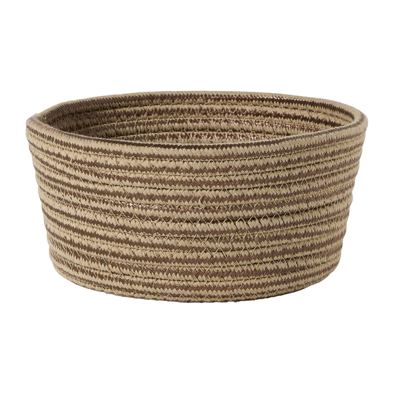 Mand rond groot - beige - ø26x11 cm