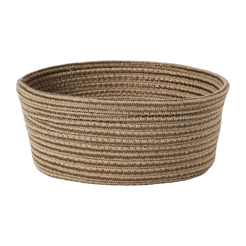 Mand rond klein - beige - ø20x9 cm