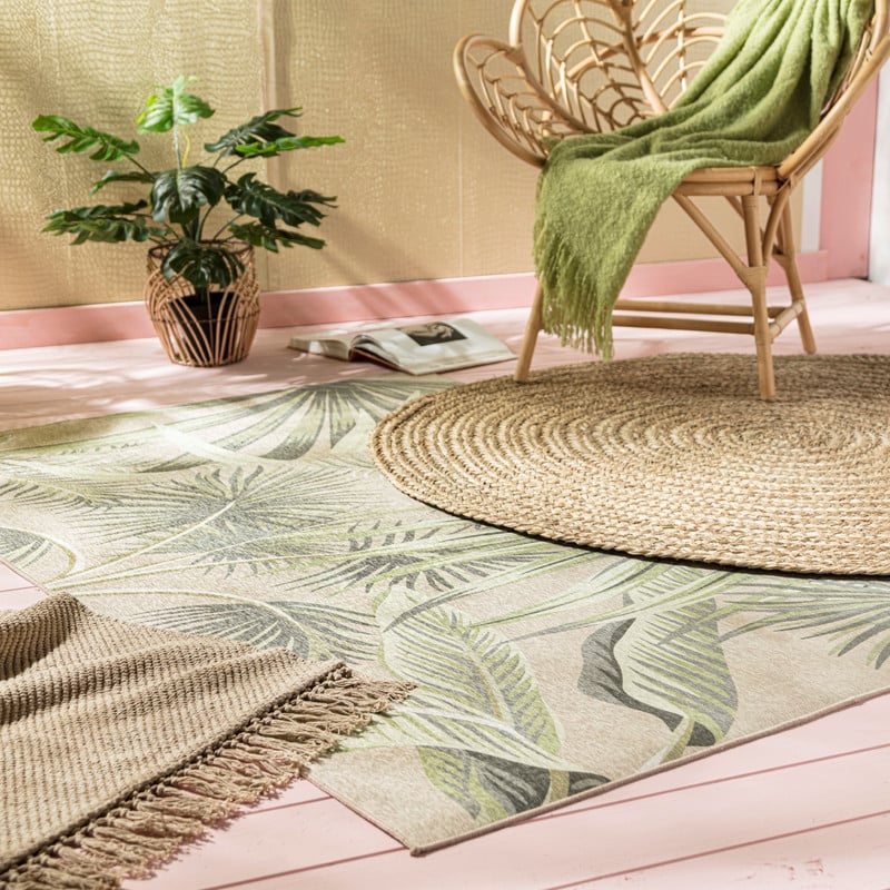 Bloempot gevlochten boog - naturel - ø29x28 cm