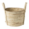 Mand laag met handels - naturel - Ø29x24 cm