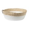 Rond mandje - ø24x8 cm - naturel/wit