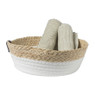 Rond mandje - ø24x8 cm - naturel/wit