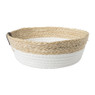 Rond mandje - ø26x9 cm - naturel/wit
