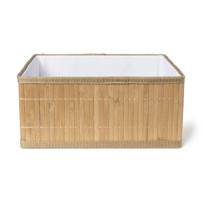 Bamboe mand open - 12x24x18 cm 