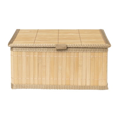 Bamboe mand met deksel - 15x32x25 cm