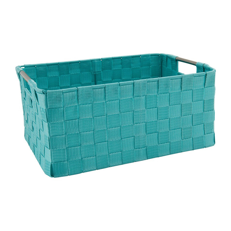 Lademand chroom handvat - blauw - 36x26x16 cm