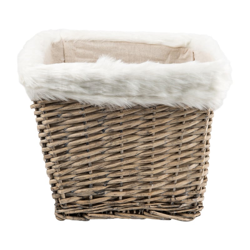 Mand met bontrand -  35x35x30 cm