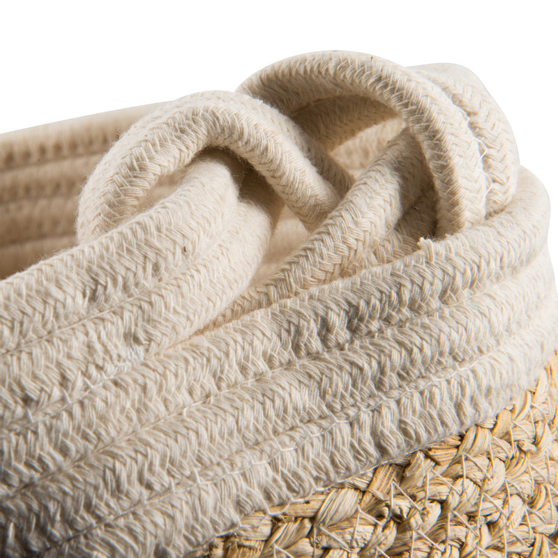 Mand ovaal met witte rand - 26x16x10 cm