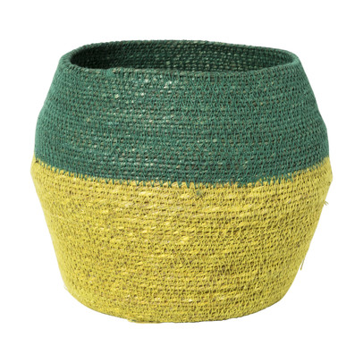 Mand colorblock - groen/geel - ø20x25 cm