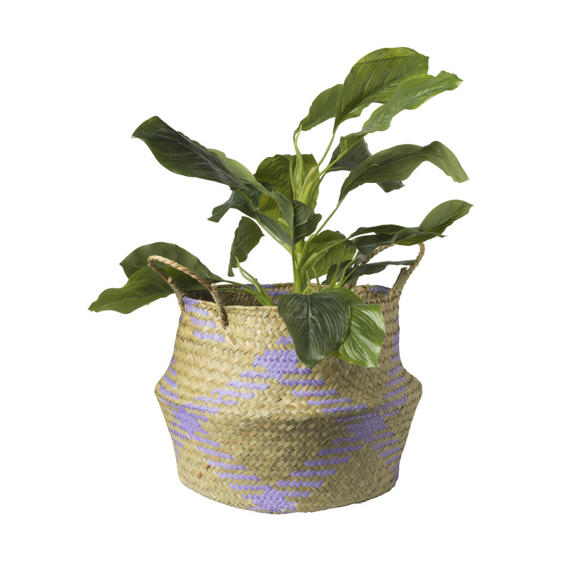 Mand streep - bruin/paars - ø28x34 cm