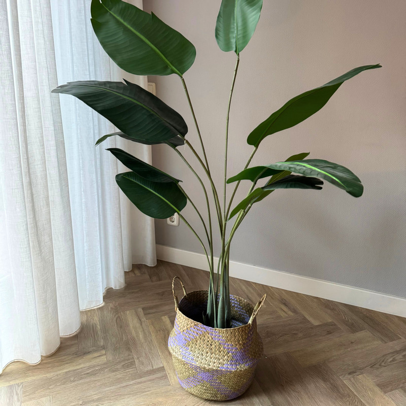 Mand streep - bruin/paars - ø28x34 cm