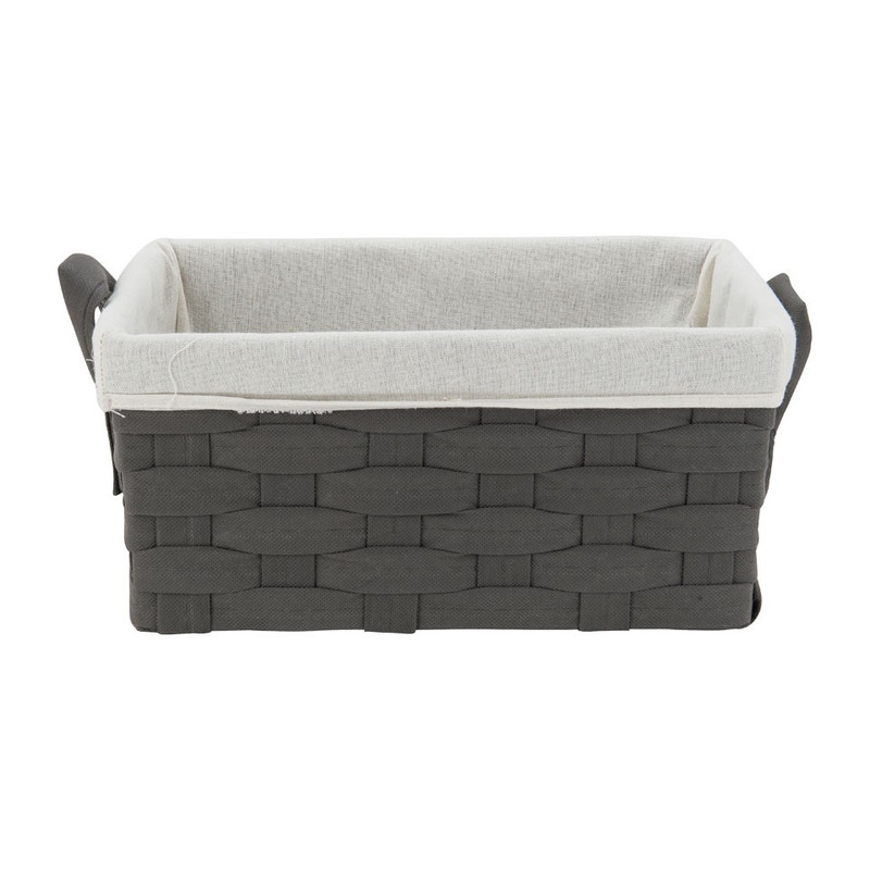Mand brede vlecht - donkergrijs - 25x38x18 cm