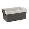 Mand brede vlecht - donkergrijs - 25x38x18 cm