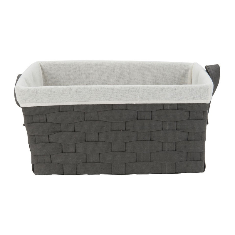 Mand brede vlecht - donkergrijs - 29x43x21 cm
