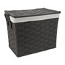 Wasmand brede vlecht - donkergrijs - 33x48x40 cm